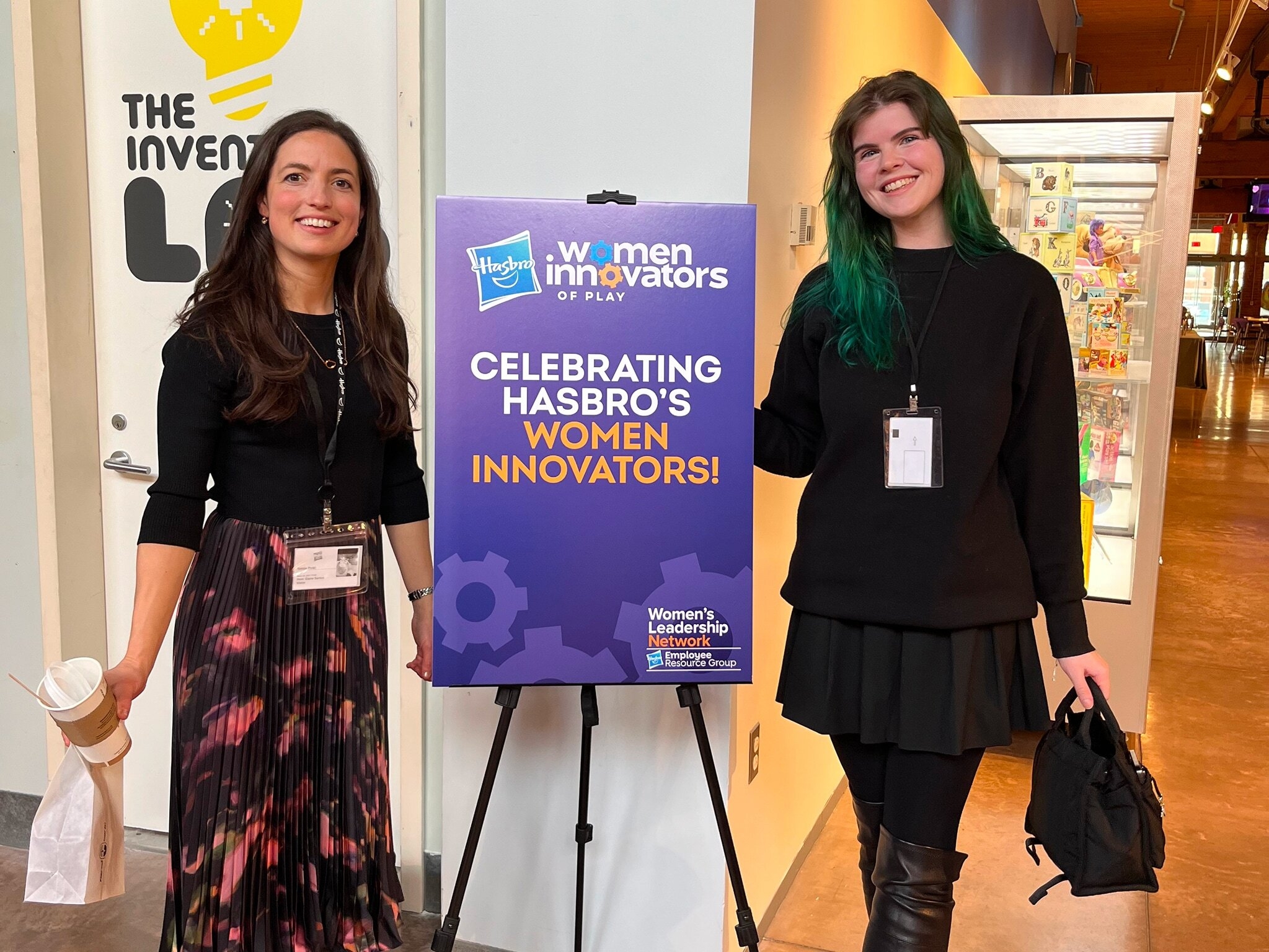 women innovators of play winners standing with Mr Potato Head